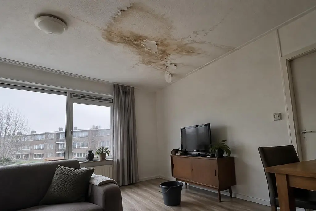 Lekdetectie Hillegom – vochtplek op het plafond onder een badkamer